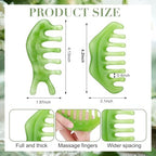 Geiserailie 2 Pcs Jade Combs Esthetician Supplies Massage Stone Hair Gua Sha Scraping Scalp Comb Facial Massage Tool Handheld Head Tools Head Caring Therapy Mother's Day for Women(Fashion Style)