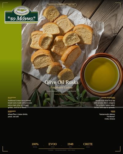 Greek Manna Olive Oil Kythirian style Rusks from Crete, 500 grams