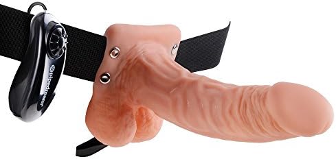 Pipedream Products Fetish Fantasy Series Vibrating Hollow Strap On with Balls, Flesh, 7 Inch, 13.3 Ounce