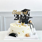 Class of 2026 Cake Topper, Congrats Grad/You Did It, Congratulations High School College Graduation Party Decorations, Black and Gold Glitter