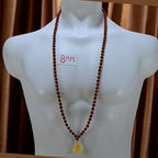 Lab certified Rudraksha Japa Mala 8mm with Gomukhi Japa Bag - 108 +1 Prayer Guru Beads Necklace Bead Natural Himalaya Rudraksha Seed Prayer Beads Wrist Mala Wrap Bracelet Bead for Puja Yoga Meditation