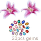 Lily Cake Toppers with Gems Large Artificial Lily Cake Decoration