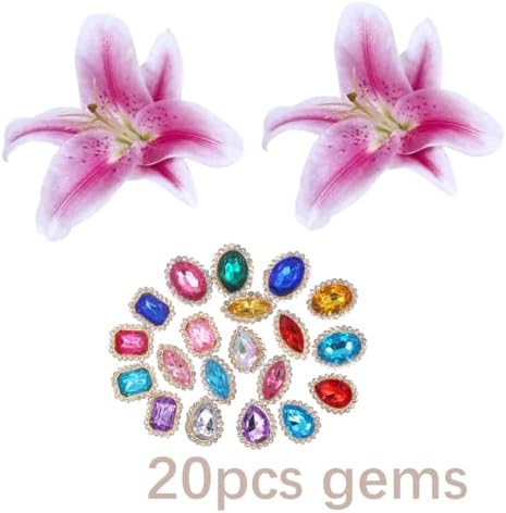 Lily Cake Toppers with Gems Large Artificial Lily Cake Decoration
