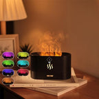 Essential Oil Diffuser, Humidifier with 7 Colors Flame Light, Portable, noiseless,180ml Air Humidifiers for Bedroom, Home, Office-Portable, Auto-Off Aromatherapy Diffuser with Modes Fire Mist (White)