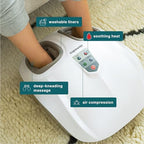 Homedics Shiatsu Air 2.0 Foot Massager with Soothing Heat and Rhythmic Air Compression, 3 Customized Controls and Intensities, Washable Liner, at-Home Kneading Massage Relaxes Feet, 3 Speed Options