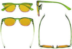 Eyekepper Ladies Blue Light Blocking Reading Glasses with Amber Tinted Filter Lens - Gradient Frame Computer Readers Women - Green-Pink Frame +2.00