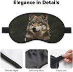 Gray Wolf Sleep Mask for Side Sleeper, Blackout Sleep Eye Mask Comfortable Blindfold Eyeshade Soft Breathable Sleeping Mask with Elastic Strap Silk Eye Covers for Travel
