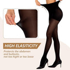 MANZI 2 Pairs Compression Pantyhose for Women Shaping Black Tights 10-15mmHg Support 50D Opaque Stockings