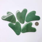 1 Pcs Natural Green Aventurine Scraping Facial Massage Tools, Crystal Jade Guasha Stone Board for SPA Acupuncture Therapy Trigger Point Treatment