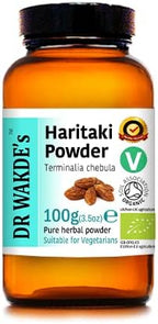 DR WAKDE's Organic Haritaki Powder (Hirda | Terminalia chebula) - 100g (3.5oz) | Pure, Raw & Dried Powder | Ayurvedic Herb | Vegan | Nothing Added, Nothing Removed | Same Day Dispatch