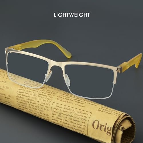 Eyekepper 4-pack Half-Rim Reading Glasses Lightweight Metal Rectangle Reader for Men