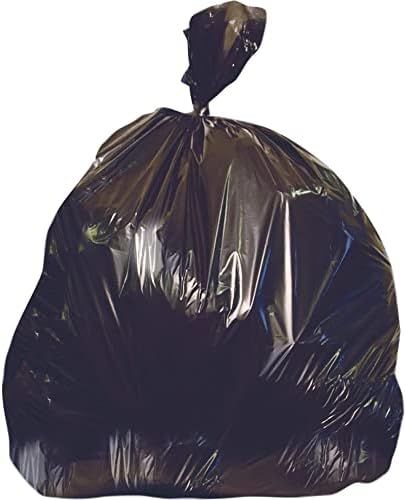 Heritage Repro Linear Low-Density Can Liners, 60 Gallons, 38" x 58", Black, Box of 100