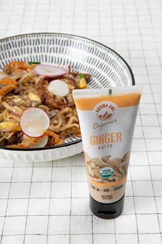 Aroma One Ginger Puree Paste - Organic Herb Concentrate for Cooking, Seasoning & Sauces - Fresh Flavor Enhancer, Non-GMO, Gluten-Free, Vegan - Easy Squeeze Tube, Kitchen Must-Have - 80g (2-Pack)