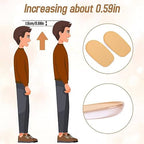 1/2 Inch Heel Lifts for Leg Length Discrepancy Gel Height Increasing Insoles Soft Shoe Lifts for Women Men Uneven Legs Comfort Half Foot Insoles for Heel Pain