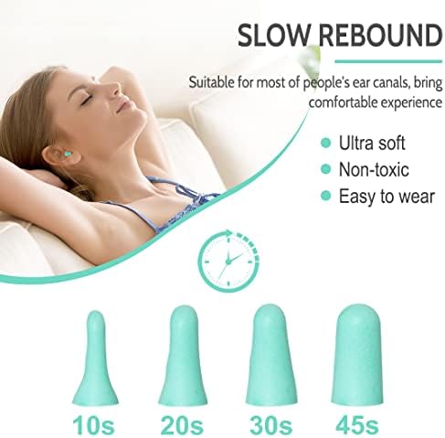 LYSIAN Ultra Soft Foam Earplugs for Sleep - 38dB Noise Cancelling Ear Plugs Perfect for Work, Travel & Shooting. Soundproof & Noise Reduction - 60 Pairs Value Pack (Water Blue)