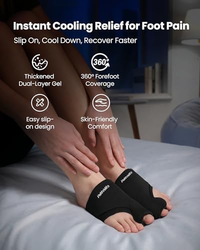 3D Forefoot Toe Ice Packs with Enhanced Dual-Layer Cooling Gel & Bunion Corrector for 30-Min Cold Therapy, Feet Ice Packs Ball of Foot Gout Pain Relief for Swelling,Plantar Fasciitis,Hallux Valgus