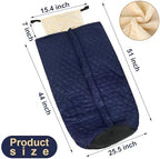 Peryiter Wheelchair Blanket with Zipper Lightweight Cosy Fleece Lined Wheelchair Cover Warm Waterproof Cozy Lap Blanket for Adults Elderly Leg and Lower Body, 25.5 Inches x 51 Inches, Blue