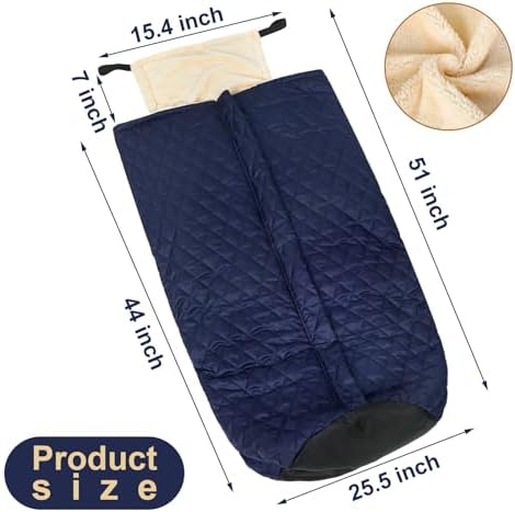 Peryiter Wheelchair Blanket with Zipper Lightweight Cosy Fleece Lined Wheelchair Cover Warm Waterproof Cozy Lap Blanket for Adults Elderly Leg and Lower Body, 25.5 Inches x 51 Inches, Blue