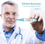 Thermometer for Adults and Kids with 8 Seconds Fast Accurate Reading, Acctrate & Safe-Baby Thermometer for Oral, Rectal or Under Arm Use, Large LCD Display with Fever Alarm