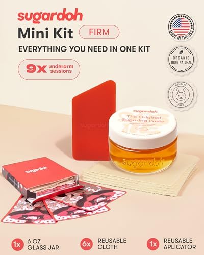 Sugardoh Sugar Waxing Kit for Women As Seen On Shark Tank (Mini Kit Firm) Face, Arms, & Legs, Sugar Wax Hair Removal- Sugaring Tiktok Viral Products- Bikini Wax Kit for Women - Sugaring Kit