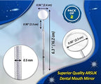 ARSUK Dental Mirror with Stainless Steel Handle 6.5" – Professional Dentist Mirror for Inside Mouth for Oral Inspection & Teeth Cleaning, Eyelash Extensions, Reusable Dental Tool for Personal Care