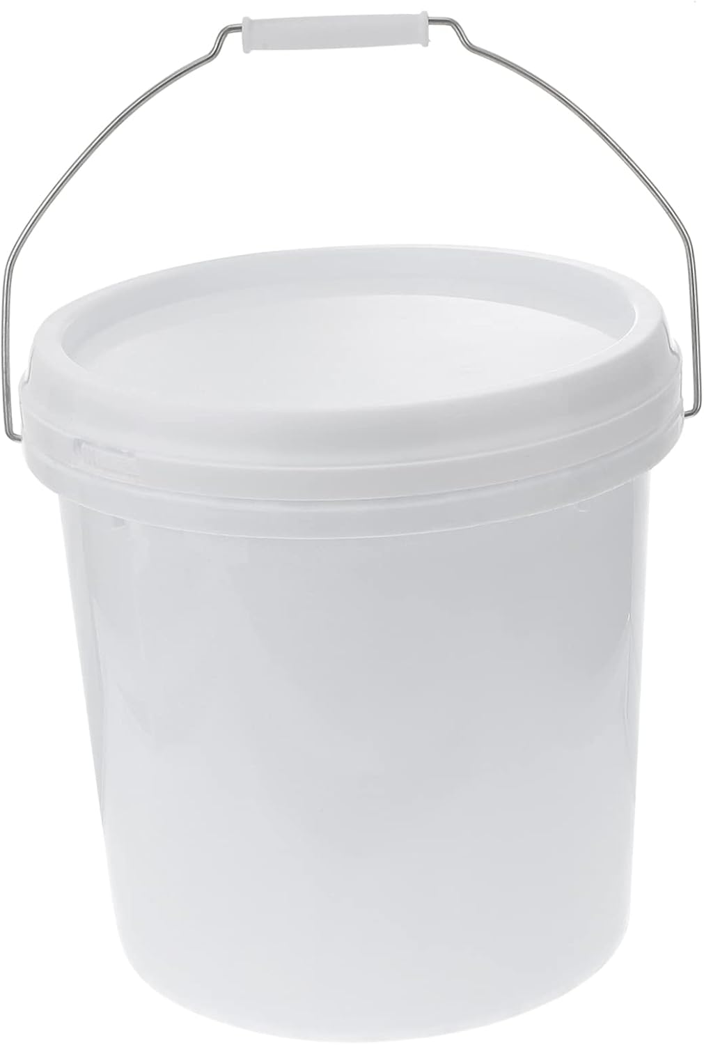 DOITOOL Food Storage Buckets White Plastic Bucket with Lid 3 Gallon Water Paint Pail Paint Jars Storage Container Empty with Handle for Arts Crafts DIY Projects Party Favor
