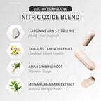 Snap Supplements Nitric Oxide Supplement with L-Arginine to Support Energy, Quick Recovery, Heart Health, Muscle Growth & Circulation, 60 Vegetarian Capsules (1 Month Supply)