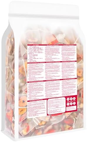 Plant Gift Ginseng Longan Goji Tea Bag 10.58oz (6g*50bags) Longan, Goji Berries, Red roses, Chinese Pure Natural, Health Care Mixed Tea, Combination of Floral Tea 300g 人参桂圆枸杞茶