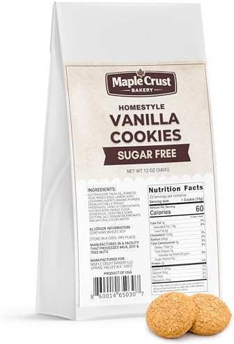 Sugar Free Homestyle Vanilla Cookies - 12 oz Resealable Bag, Classic Bakery-Style Cookies With Rich Vanilla Flavor, No Added Sugar Treat