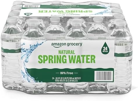 Amazon Grocery, Natural Spring Water, 16.9 Fl Oz (Pack of 24)