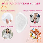 WOXVM Ball of Foot Cushions for Women, 3 Pairs Reusable Metatarsal Pads Women Men, High Heel Comfort Forefoot Pads Non-Slip Inserts Pads Reduce Foot Pain and Provide Support, Fits All Feet Sizes