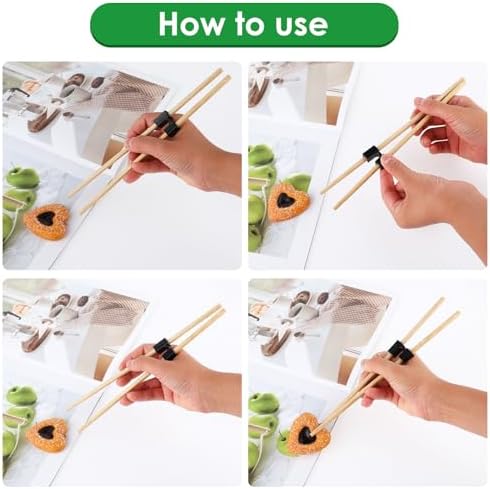 6 Pairs Reusable Chopsticks Helper,Chopsticks Trainer Training Chopsticks For Adults Training Chopstick Hinges Connector,Non-Slip And Portable Practice Chopsticks For Beginners Kids (Black)