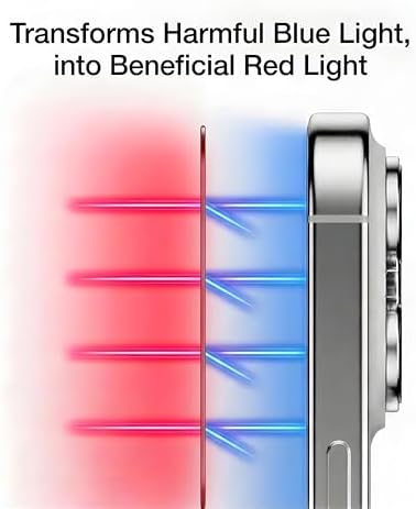 Red Light Converter Screen Protector for [Samsung Galaxy S26] - 9H+ Anti-Blue Light Tempered Glass, Eye and Skin Protection, Ultra-Clear Color HD, 12FT Shatter-Proof, Touch Sensitive