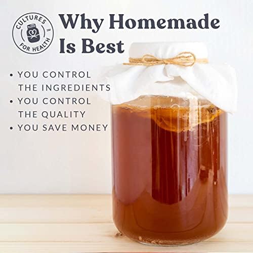 Cultures for Health Certified Organic Kombucha Starter SCOBY | Heirloom Culture for Unlimited Batches | Shelf-Stable Dehydrated Scoby for Fresh Activation | Brew Your Own Probiotic Tea | pH Test Strips Included