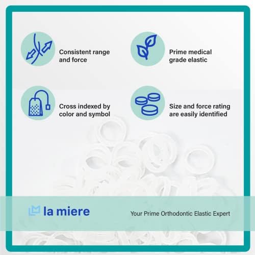 LA MIERE Non Latex 300 pcs 1/8inch heavy Intraoral Elastic Bands, Orthodontic Elastics non- Latex Dental Rubber Bands Made in USA (1/8inch 3.2mm, Heavy 6.5oz)