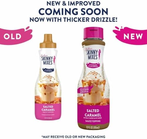 Salted Caramel Coffee Syrup Sauce, Sugar Free, Keto, Zero Calories, THICKER DRIZZLE, (Pack of 50), with CHIRPFINDS COASTER