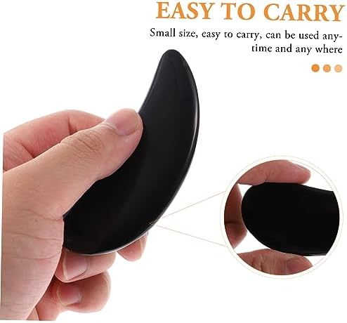 FOMIYES Horn Scraping Tool Multifunctional Gua Sha Massage Plate for Body Face and Eye Care Durable Black Water Buffalo Horn Pain Relief and Skin Nourishment