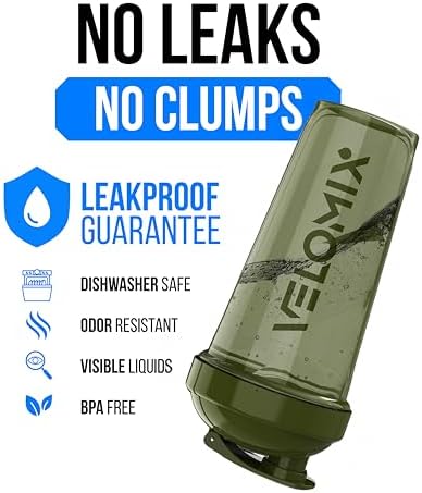 VELOMIX -2 Pack- 28 oz Protein Shaker Bottles for Protein Mixes - 2x Wire Whisk | Leak Proof Shaker Cups for Protein Shakes | Pre Workout Shaker Bottle | Shakers for Protein Shakes-Green&Blue