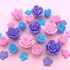 30 Unicorn Icing Flowers | Small Edible Roses | Lavender and Pink Sugar Flowers | Edible Flower Sprinkles | Simply Sucré