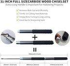 RUITOOL Carbide Wood Lathe Turning Tools Set with Bowl Sander, Including Swan Neck Hollower, Rougher, Finisher, Detailer, 1" & 2" Mandrels, Sandpapers and Aluminum Alloy Handles for Woodturning
