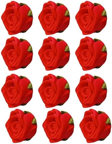 Confect Edible Red Rose Toppers – Pack of 12 Christmas Cake Decorations for Cupcakes, Cakes & Donuts – Vegan, Gluten-Free, Dairy-Free, Palm Oil-Free
