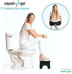 Squat N Go 7” Folding Squatting Stool | The Only Foldable Toilet Stool | Convenient and Compact – Great for Travel | Fits All Toilets, Folds for Easy Storage, Use in Any Bathroom | Black Color |