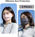 2Pcs UV Face Mask, Sun Masks for Women, Cooling Breathable Face Cover for Outdoors, Washable Reusable