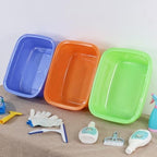 Farmoon 3 Packs Rectangular Plastic Dish Pan, 18 Quart Plastic Wash Basins for Kitchen Sink, Green, Blue, Orange