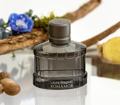 Laura Biagiotti Romamor - Cologne for Men - Amber Woody Fragrance - Perfume for Men with Grapefruit, Black Pepper, Vetiver and Ginger - 2.5 oz