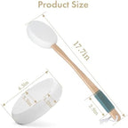AmazerBath Lotion Applicator for Back, Feet, 4 Replacement Pads with 17" Curved Handle, Back Sunscreen Applicator for Kids, Elderly, Women, Apply Skin Cream Medicine Moisturizer Tanner, White