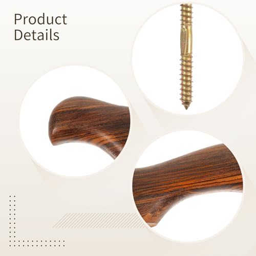 Wooden Cane Handle Grip Replacement, Walking Stick Handle Wood Canes with Comfortable and Ergonomic Wood Material, Easy Screw Installation for DIY Canes