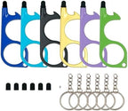 No Touch Door Opener Tool 6 Pack - Premium Multitool Keychain with Touchscreen Stylus and Bottle Opener