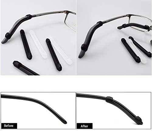 Premium Ultra Soft Anti Slip Silicone Eyeglass Temple Tips - 6 Pair Ear Grips Sleeve Retainer