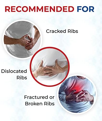 ITA-MED Breathable Elastic Rib Brace for Men, Ideal Compression Support Wrap/Belt for Broken, Cracked, Dislocated & Fractured Ribs, Made In USA (White, Medium)